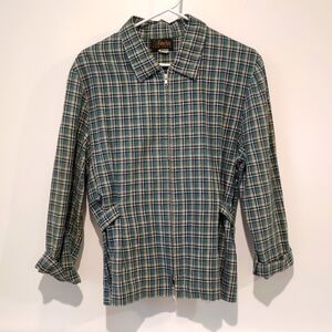 Vintage David Paul riding jacket, muted plaid pattern - fits like a small